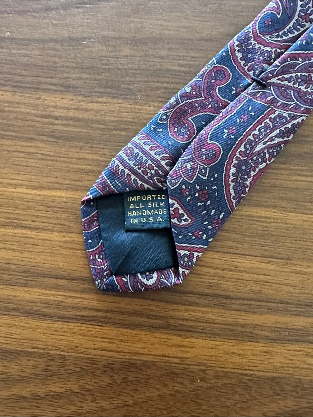 MARCS Paisley Silk Tie in Burgundy and Navy
